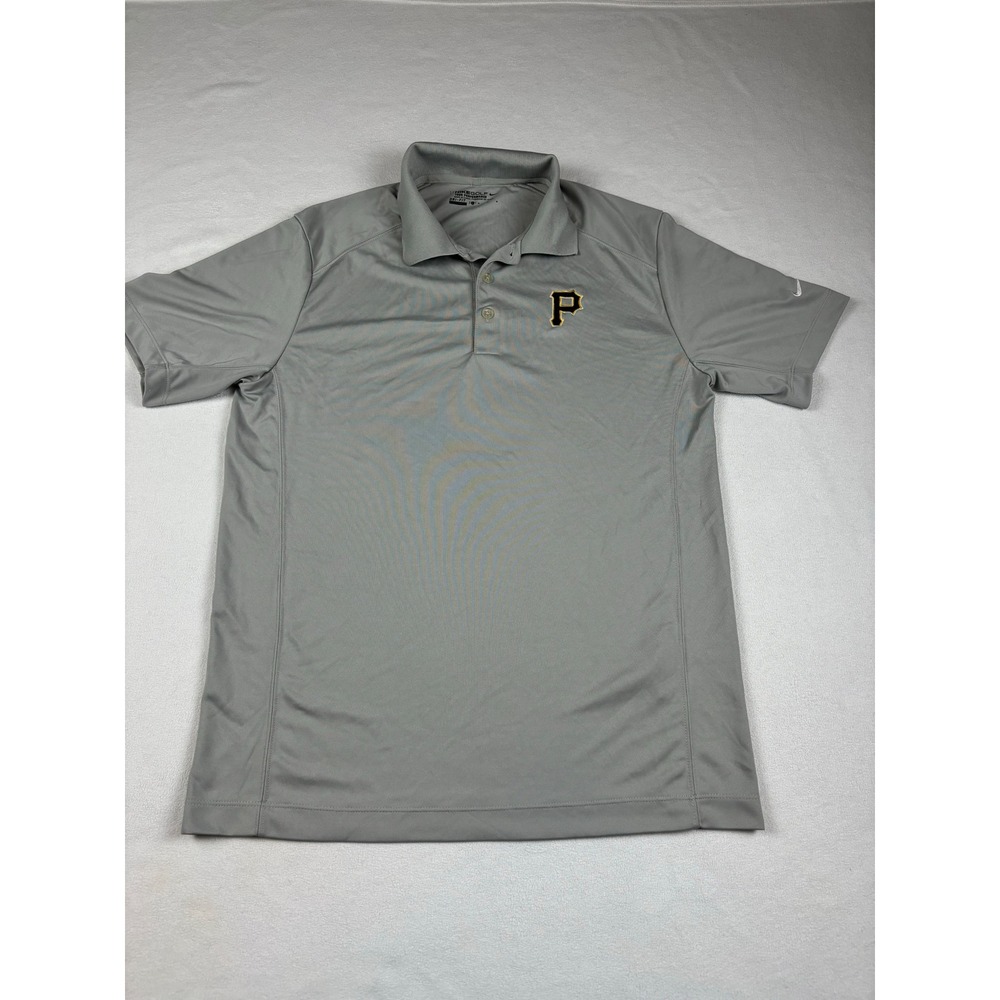 Nike Golf Dri-Fit Polo Shirt Pittsburgh Pirates Men's M Gray Athletic